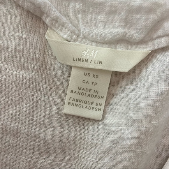 H&M Linen Wrap Top Women’s Size XS - Picture 9 of 10